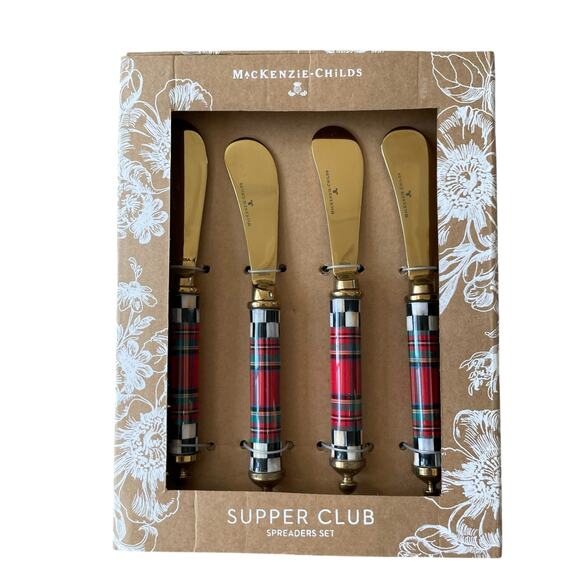 Mackenzie Childs Supper Club Spreaders Set Tartastic NEW - Picture 4 of 8